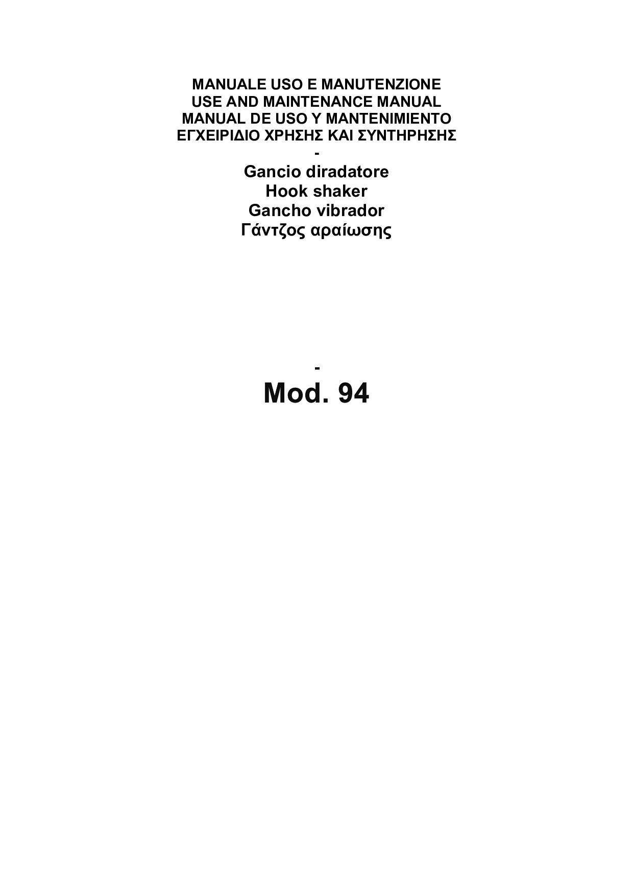 0310.0357_Manuale uso e manutenzione Diradatore Mod. 94